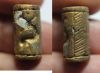 Picture of ANCIENT Mitanni type / Canaan Late Bronze c. 1300 BC. GILDED FAIENCE CYLINDER SEAL