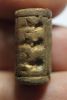 Picture of ANCIENT Mitanni type / Canaan Late Bronze c. 1300 BC. GILDED FAIENCE CYLINDER SEAL