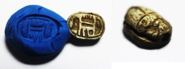 Picture of ANCIENT EGYPT. NEW KINGDOM STONE SCARAB. 1400 - 1300 B.C