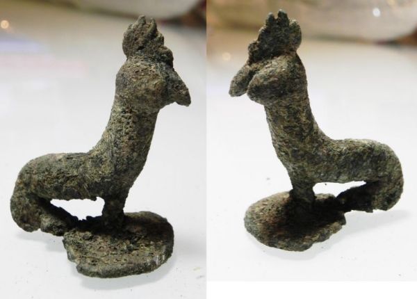 Picture of ANCIENT ROMAN. BRONZE FIGURE OF A COCK. 300 - 400 A.D