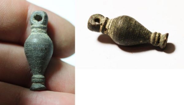 Picture of ANCIENT ROMAN BRONZE SCALE HANGING WEIGHT. 100 - 300 A.D