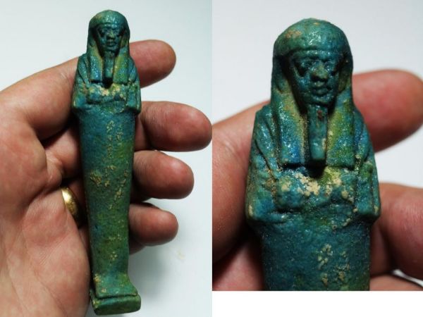 Picture of ANCIENT EGYPT. 26TH DYNASTY. FAIENCE USHABTI. 600 - 300 B.C