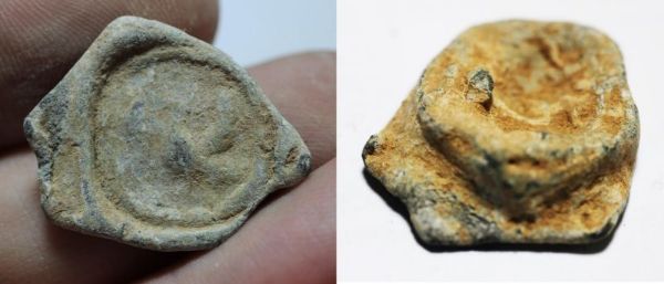 Picture of ANCIENT ROMAN LEAD SEAL IMPRESSION. 100 - 200 A.D