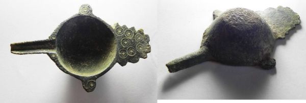 Picture of LATE ROMAN. BYZANTINE BYZANTINE. 4TH- 6TH CENT. A.D Bronze Oil Lamp Filler