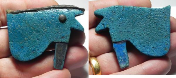 Picture of ANCIENT EGYPT , HUGE FAIENCE EYE OF HORUS AMULET. 600 - 300 B.C