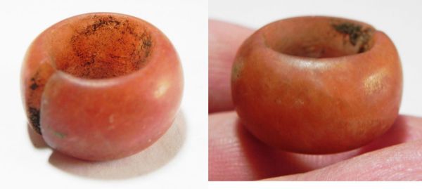 Picture of ANCIENT EGYPT, 18TH DYNASTY, CARNELIAN HAIR RING. 1400 B.C  NEVER HANDLED THIS SIZE BEFORE!!! HUGE!