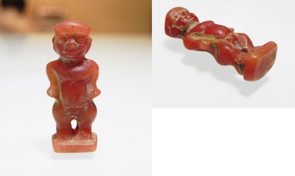 Picture of ANCIENT EGYPTIAN CARNELIAN AMULET OF PATAIKOS. 1500 - 1100 B.C