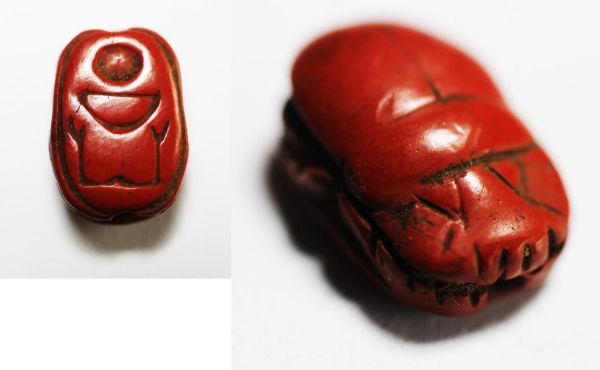 Picture of ANCIENT EGYPT , NEW KINGDOM RED JASPER SCARAB. 1400 B.C