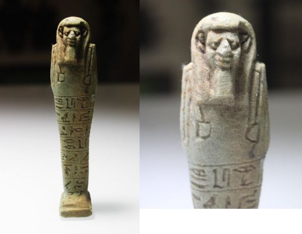 Picture of ANCIENT EGYPT. LARGE INSCRIBED FAIENCE USHABTI. 600 - 300 B.C