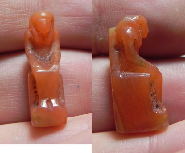 Picture of ANCIENT EGYPTIAN CARNELIAN AMULET OF A DEITY , NEW KINGDOM 1500 - 1100 B.C