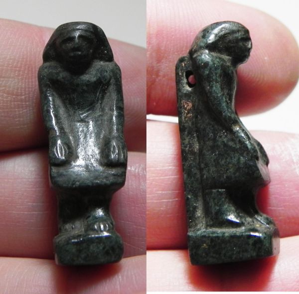 Picture of ANCIENT EGYPTIAN STONE AMULET OF A PHARAOH 1500 - 1100 B.C