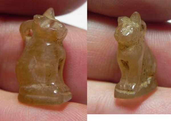 Picture of ANCIENT EGYPT, NEW KINGDOM CARNELIAN CAT AMULET. 1400 B.C