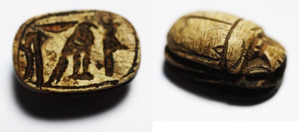 Picture of ANCIENT EGYPT. NEW KINGDOM STONE SCARAB. 1400 - 1300 B.C