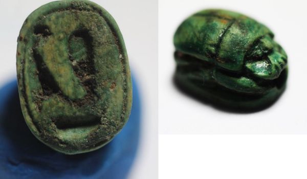 Picture of ANCIENT EGYPT. NEW KINGDOM STONE SCARAB. 1400 - 1300 B.C