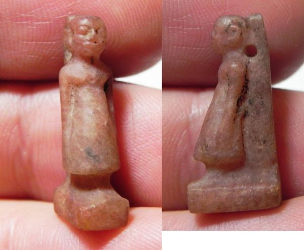 Picture of ANCIENT EGYPT, NEW KINGDOM AMATHYST AMULET OF A MAN.  1400 - 1200 B.C