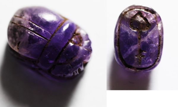 Picture of ANCIENT EGYPT. NEW KINGDOM AMETHYST SCARAB. 1400 B.C