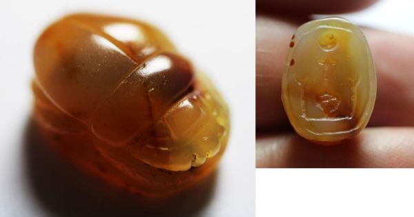 Picture of ANCIENT EGYPT. NEW KINGDOM CARNELIAN SCARAB. 1400 B.C