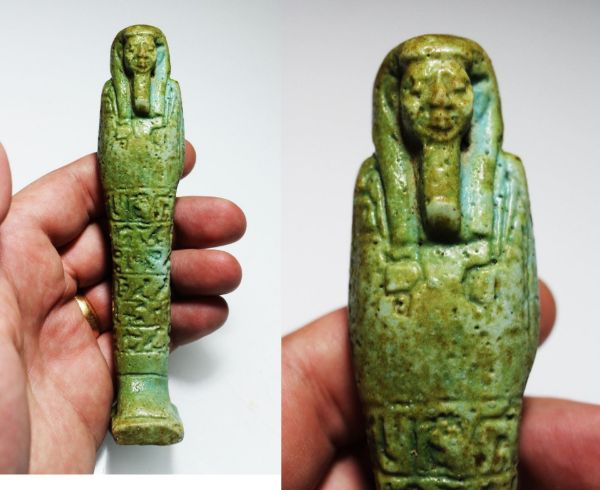 Picture of ANCIENT EGYPT. 26TH DYNASTY. FAIENCE USHABTI. 600 - 300 B.C