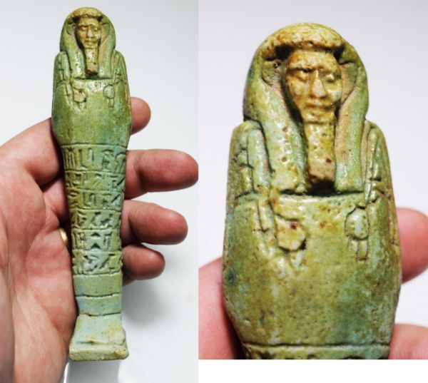 Picture of ANCIENT EGYPT. 26TH DYNASTY. FAIENCE USHABTI. 600 - 300 B.C