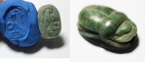 Picture of ANCIENT EGYPT , NEW KINGDOM FELDSPAR SCARAB. 1400 B.C