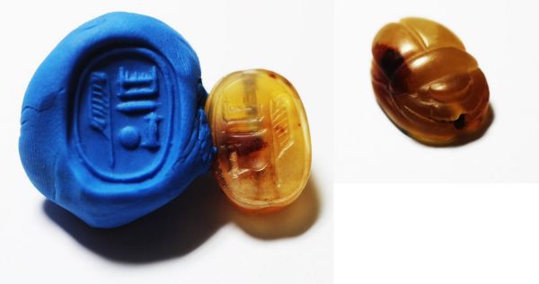 Picture of ANCIENT EGYPT , NEW KINGDOM CARNELIAN SCARAB. 1400 B.C