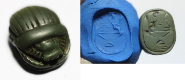Picture of ANCIENT EGYPT. NEW KINGDOM STONE SCARAB.  1400 - 1300 B.C