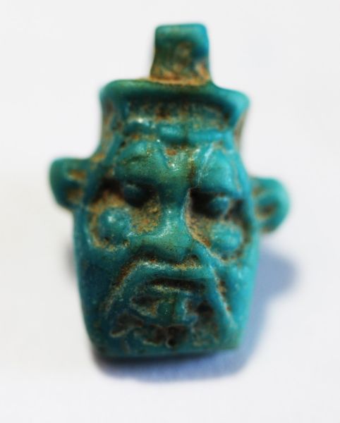 Picture of ANCIENT EGYPT. FAIENCE  BES AMULET. 600 - 300 B.C