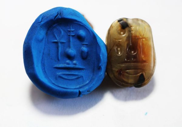 Picture of ANCIENT EGYPT. NEW KINGDOM. LARGE AGATE SCARAB. 1400 B.C