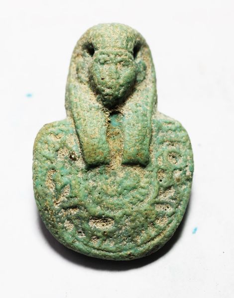 Picture of Ancient Egypt. Faience Aegis Amulet. 600 - 300 B.C