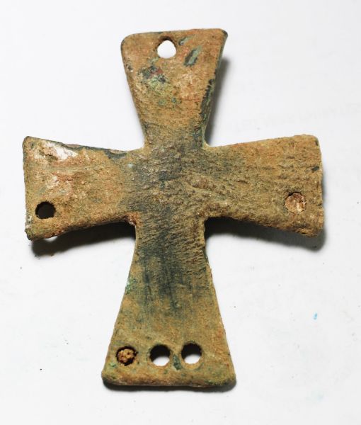 Picture of HOLY LAND. BYZANTINE BRONZE CROSS. 800 - 1000 A.D . HUGE.