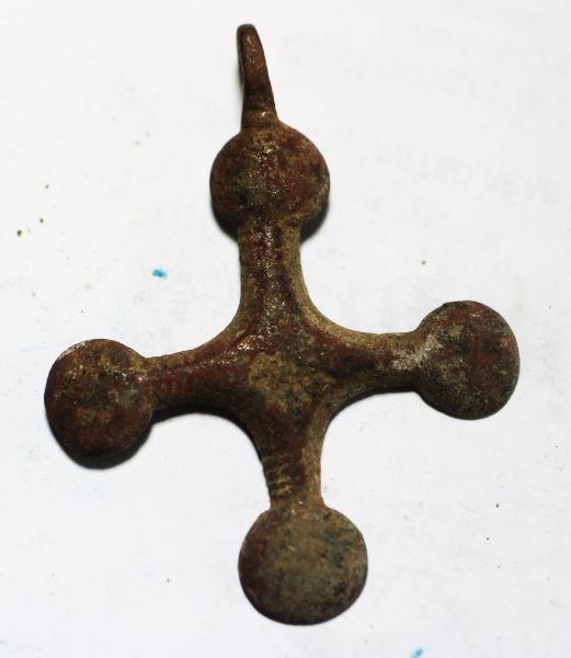 Picture of HOLY LAND. BYZANTINE BRONZE CROSS. 800 - 1000 A.D . LARGE.