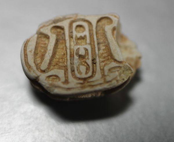 Picture of ANCIENT EGYPT. NEW KINGDOM STONE SCARAB. 1400 - 1200 B.C ,  with the name of Thutmose III