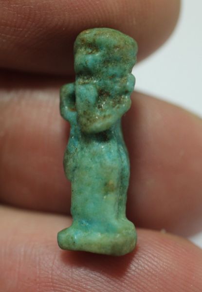 Picture of ANCIENT EGYPT -  FAIENCE HORUS (HARPOCRATES) AMULET. 600 - 300 B.C