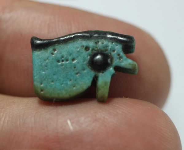 Picture of ANCIENT EGYPT -  FAIENCE EYE OF HORUS AMULET. 600 - 300 B.C