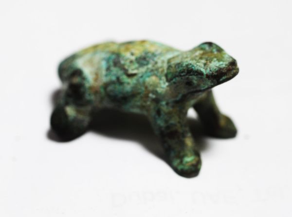 Picture of ANCIENT EGYPT. BRONZE  FIGURE OF A FROG. 600 - 300 B.C