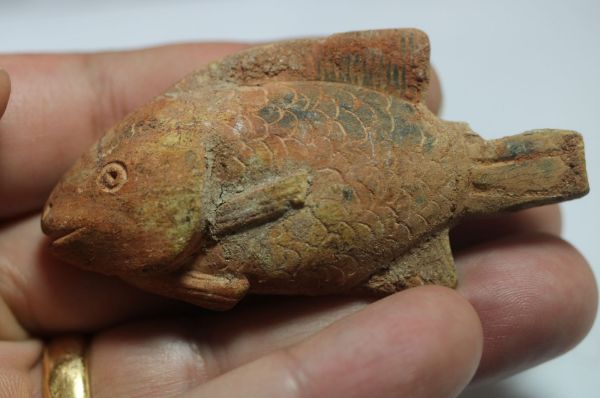 Picture of ANCIENT EGYPT. NEW KINGDOM PAINTED CLAY TILAPIA FISH. 1390-1336 B.C