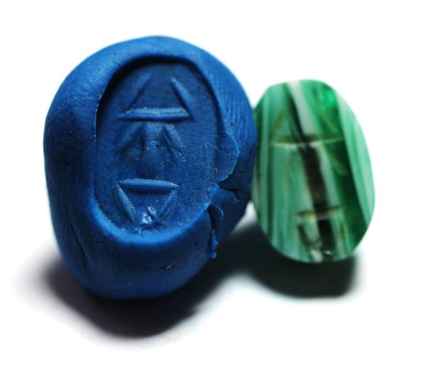 Picture of ANCIENT EGYPT, NEW KINGDOM STONE SCARAB. 14TH CENTURY BC .