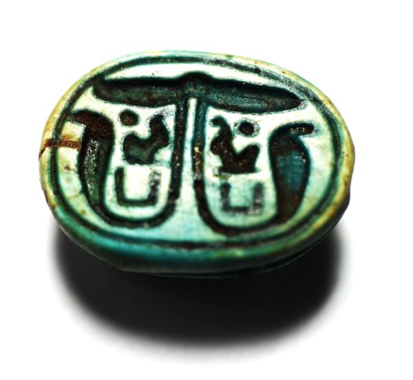 Picture of ANCIENT EGYPT. STONE  SCARAB. WITH THE NAME OF "HATSHEPSUT".  15TH CENT.  B.C