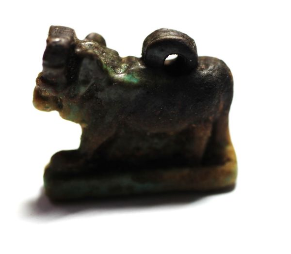 Picture of ANCIENT EGYPT. FANTASTIC FAIENCE APIS BULL AMULET. 600 B.C