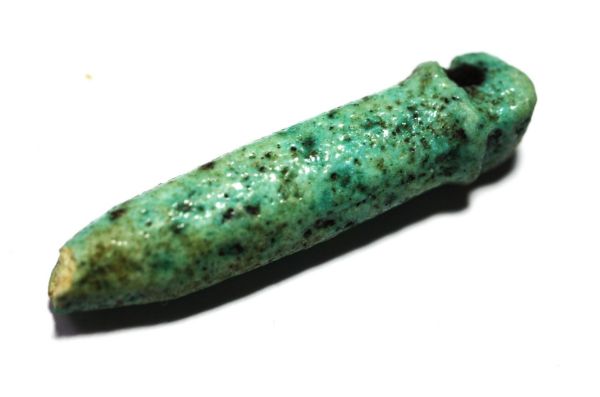 Picture of  ANCIENT EGYPT.  FAIENCE PAPYRUS SCEPTRE AMULET.  600 B.C