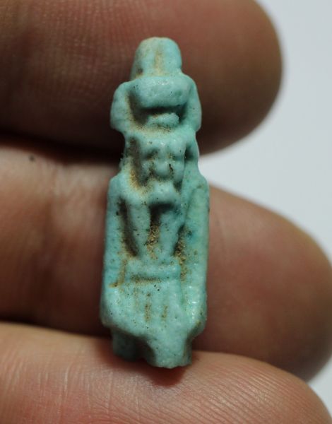 Picture of ANCIENT EGYPT.  UPPER HALF OF A  FAIENCE AMULET.  600 B.C