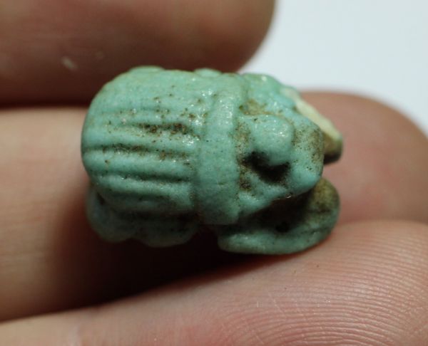 Picture of ANCIENT EGYPT.    FAIENCE SCARAB AMULET.  600 B.C