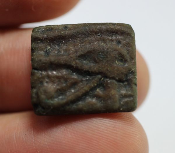 Picture of ANCIENT EGYPT.  FAIENCE BEAD. EYE OF HORUS. 600 B.C