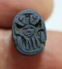 Picture of ANCIENT EGYPT.  NEW KINGDOM EGYPTIAN BLUE FAIENCE SCARAB .13TH CEN. B.C  WITH HATHUR