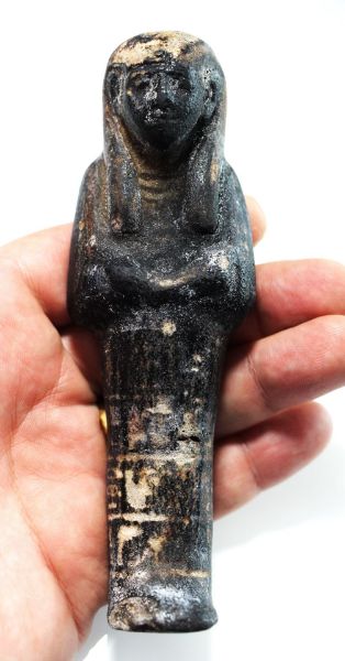 Picture of ANCIENT EGYPT. NEW KINGDOM . 19TH DYNASTY FAIENCE INSCRIBED USHABTI. 1279 - 1213 B.C