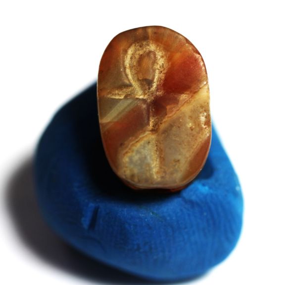 Picture of  ANCIENT EGYPT. NEW KINGDOM STONE SCARAB.  1300 B.C  ANKH