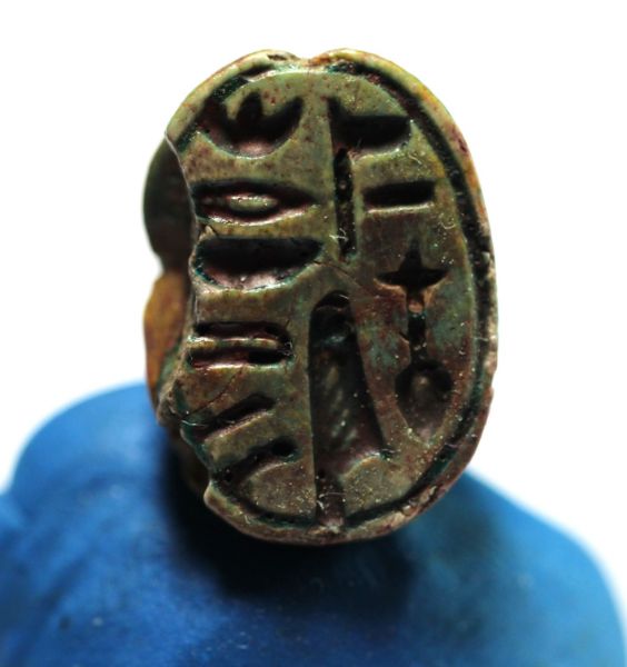 Picture of ANCIENT EGYPT. STONE SCARAB. NEW KINGDOM. 14th Century  B.C. WITH THE NAME OF QUEEN NEFERTARI