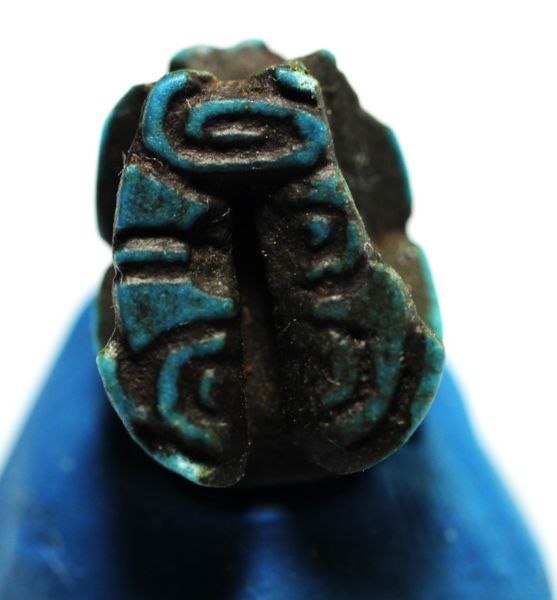 Picture of ANCIENT EGYPT. FAIENCE (EGYPTIAN BLUE) SCARAB. NEW KINGDOM. 1400 - 1300  B.C