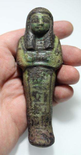 Picture of ANCIENT EGYPT , NEW KINGDOM 19TH DYNASTY FAIENCE USHABTI. 1250 B.C