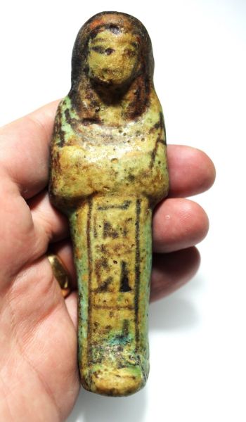Picture of ANCIENT EGYPT , NEW KINGDOM 19TH DYNASTY FAIENCE USHABTI. 1250 B.C
